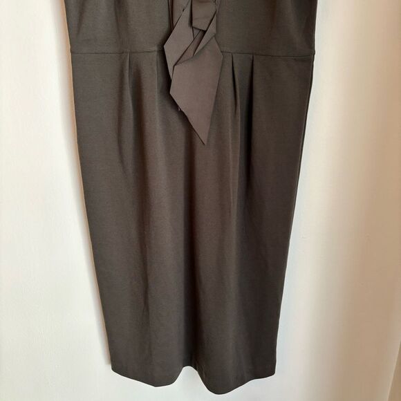 Pamela Dennis Private Client Group Brown Ruffle Art To Wear Short Sleeve Dress S - Picture 4 of 11